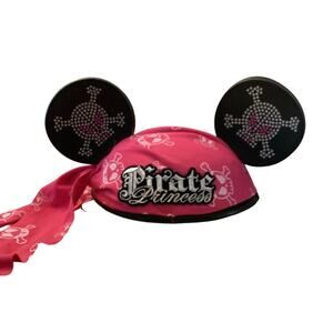 NWOT Disney Parks Pirate Princess Minnie Mouse Ears Hat Rhinestone Skull Bandana